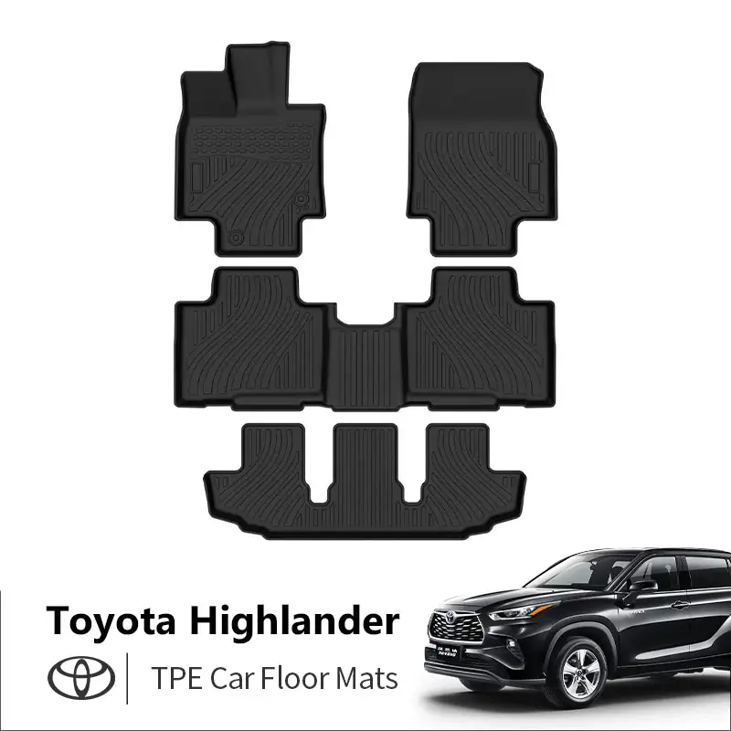 TOYOTA Highlander için tüm hava 3D TPE araba paspasları TOYOTA Highlander için özelleştirilmiş araba paspaslar fabrika doğrudan tedarik