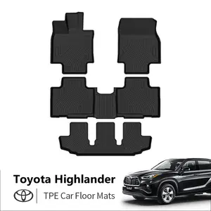 Alfombrillas de coche 3D TPE para todo tipo de clima para TOYOTA Highlander alfombrillas de coche personalizadas para TOYOTA Highlander suministro directo de fábrica