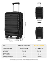 La maleta de embarque portátil simple y de gran capacidad con tapa frontal es adecuada para viajes de corta distancia