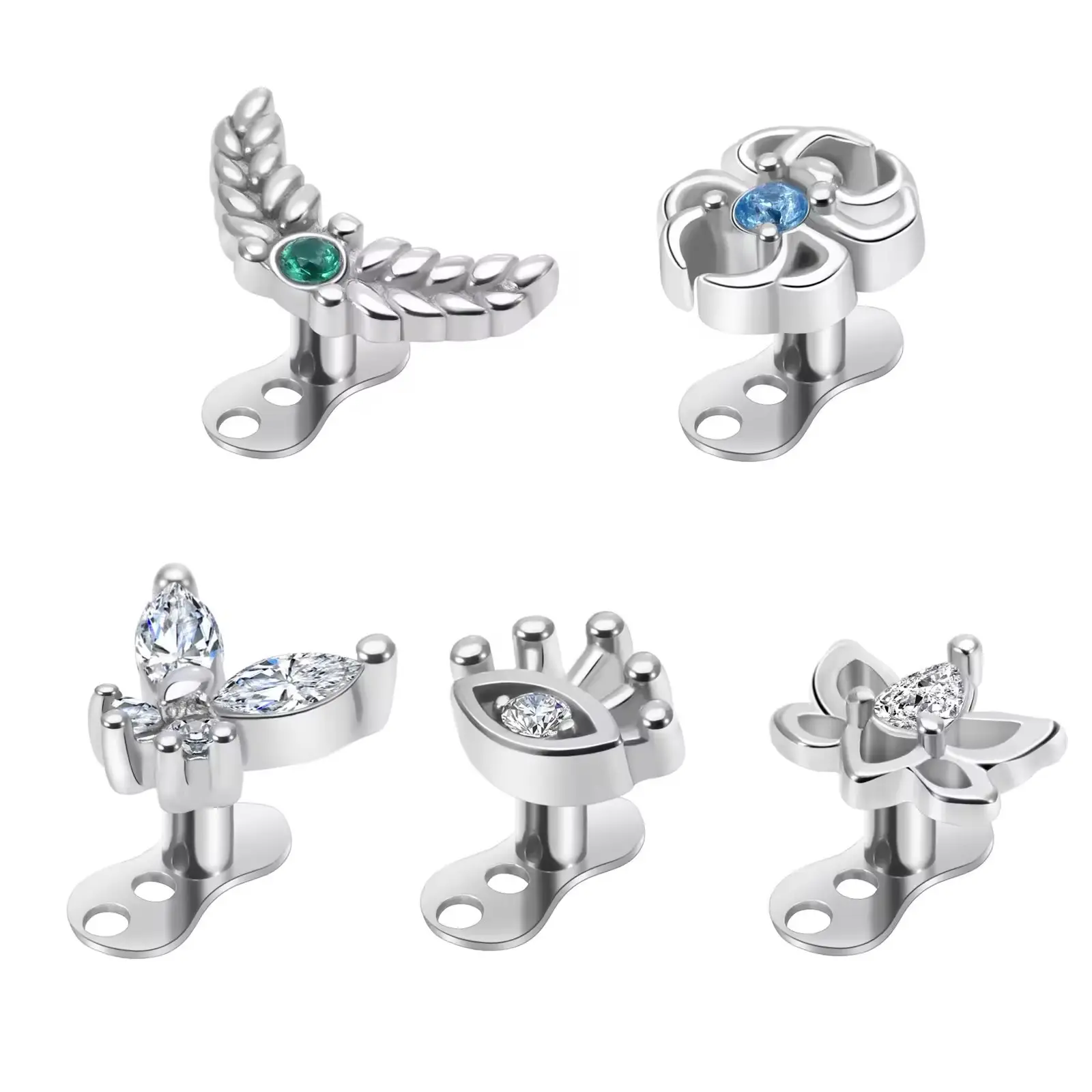 Getta 316l Chirurgisch Staal Piercing Piercing Dermale Vlinder Ooglichaam Piercing Sieraden Dermale Anker Piercing Oppervlak Sieraden