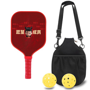 Raqueta de Pickleball para niños, fibra de carbono, 13,4 mm, antideslizante, para entrenamiento, con bolsa de malla y pelotas - Product Image 1