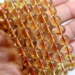 Pulsera citrina 7A de alta calidad, pulsera con chip de cristal, pulsera de piedra natural - Product Image 4