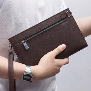<b>Men's</b> Genuine Leather Long Zipper <b>Clutch</b> <b>Bag</b> with RFID Blocking Durable Vintage Envelope Style - Product Image 4