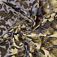 Tissu de robe de broderie de velours de burnout floral fait sur commande pour la robe Cheongsam des femmes DIY couture Textile à la maison
