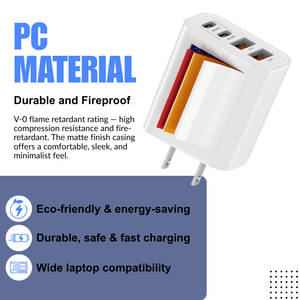 Adaptador USB <span class=keywords><strong>C</strong></span> de 40W con Cuatro Puertos y Carga Rápida PD, Ecológico, Resistente al Fuego, para Oficina Profesional y Vida Sostenible - Product Image 4