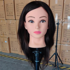 Pelo humano de la cabeza negro de Maniquí de entrenamiento de la práctica la cabeza cabello indio cabeza de Maniquí de precio al por mayor para <span class=keywords><strong>Barber</strong></span> - Product Image 2