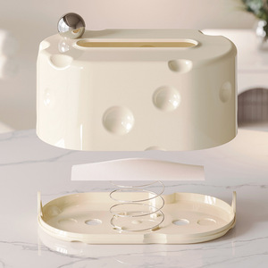 Boîte à mouchoirs en plastique pour salon, support de mouchoirs haut de gamme pour table basse, sans perçage, pour salle de bain, style moderne et minimaliste - Product Image 1