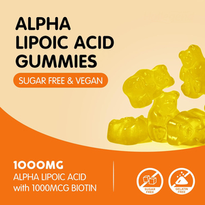 Suplemento de Ácido Alfa Lipoico (<span class=keywords><strong>ALA</strong></span>) Masticable de Alta Absorción, Gomitas con Biotina para la Salud Cerebral Antioxidante y el Apoyo Nervioso - Product Image 3