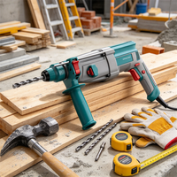 Marteau perforateur rotatif multifonctionnel avec cordon, 800W, électrique, 220V, portable, pour le bricolage, la maçonnerie