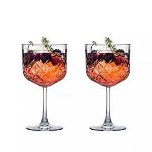 Wholesales Custom Glassware Manufacturers Vintage Engraved Crystal Wine Glasses Water Drinking Goblet White Wine Glasses