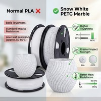Filament d'imprimante 3D PETG Marbre 1,75 mm 1 kg Texture de pierre réaliste Faible rétrécissement Matériau d'impression FDM Modèles Artisanat 220°C