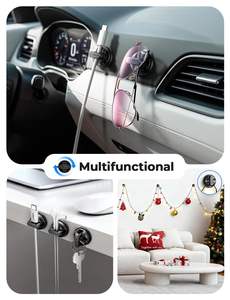 LISEN Lot de 6 organisateurs de câbles avec support magnétique puissant pour tableau de bord de voiture, accessoires de bureau et gestion des câbles à domicile - Product Image 6