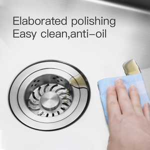 Bồn rửa bằng thép không gỉ Nhà cung cấp 24 inch rộng <span class=keywords><strong>Top</strong></span> núi non-Scratch 304 Bát đôI thép không gỉ bồn rửa nhà bếp với ban cống - Product Image 4