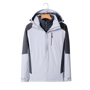 Veste d'extérieur respirante pour homme 3-en-1 coupe-vent avec doublure polaire et capuche, col montant, idéale pour le travail - Product Image 4