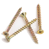 Fournisseur direct Din7505 vis à tarauder en métal zingué jaune 40mm 3.5x50 vis à aggloméré vis à tête fraisée en bois 4x28mm