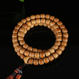 Handmade Japanese Style Solomon's Seal <b>Bead</b> <b>Bracelet</b> 108 Natural <b>Beads</b> Light Brown Tassel Unisex Fashion <b>Bracelet</b> - Product Image 1