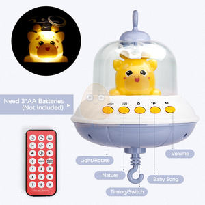 Mobile musical suspendu en plastique à télécommande avec rotation à 360° pour berceau de bébé et jouets pour tout-petits, idéal pour nouveau-né - Product Image 4
