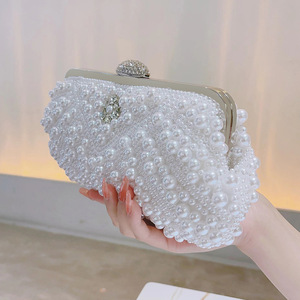 Fashion Top Handle Rhinestone Shoulder <b>Bag</b> Handbag Lady Round Pearl Evening <b>Bag</b> Shiny <b>Glitter</b> Beaded Clutch Purse for Party - Product Image 4