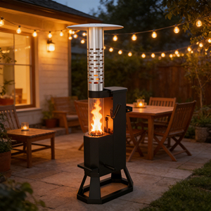 Calentador de Patio Moderno Independiente para Jardín y Camping, sin Humo, de Pellets de Madera para Exteriores, con Ventana de Vidrio - Product Image 3