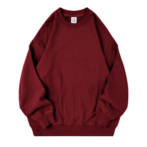 Pull en coton molletonné pour homme AG1026, version grande taille, col rond, couleur unie, épaules tombantes, broderie - Product Image 3