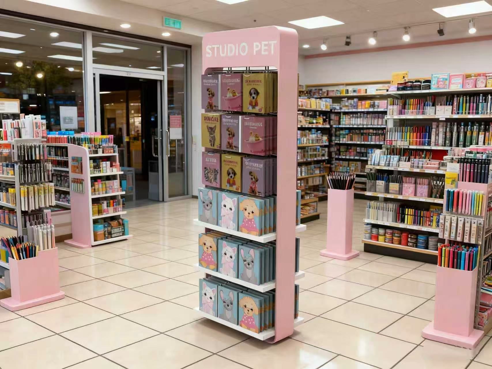 Apache Custom Metal Shelf with Hooks Stationery Display Rack for Notebooks & Stationery in Retail Stores & Supermarkets — view 6