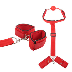 Kit de Contrainte BDSM pour Cou et Poignets avec <span class=keywords><strong>Boule</strong></span>, Jouets Sexuels pour Couples, Collier Réglable, Menottes de Dos, Menottes de Poignets, Équipement de Bondage - Product Image 6