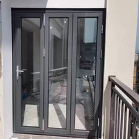 Systèmes de contrôle pliants en aluminium NFRC américains, double vitrage trempé, design moderne pour villa, coupe-vent, garantie 3 ans