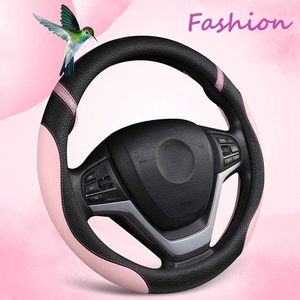 Cxtiy Funda <span class=keywords><strong>de</strong></span> cuero <span class=keywords><strong>para</strong></span> volante <span class=keywords><strong>de</strong></span> coche, universal, <span class=keywords><strong>de</strong></span> 15 pulgadas (rosa) - Product Image 4