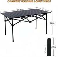 Table de camping pliable portable avec sac de transport pour intérieur, extérieur, camping, jardin, terrasse, fête