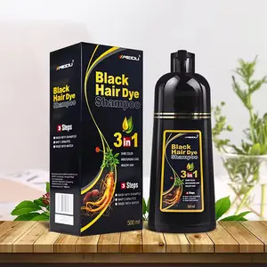 Private Label 21 YEARS Manufacture No Side Effect Ginger Black Magic 5 Minutes Natural Hair Dye Black Shampoo Hair Color