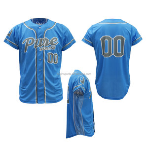 FQ CUSTOM Singlet bisbol <span class=keywords><strong>Jersey</strong></span> bisbol, baju bisbol berkancing penuh, seragam bisbol garis klasik - Product Image 4