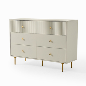 Luxury Modern Living Room Cabinet <b>6</b>-<b>Drawer</b> Sideboard With Large Capacity HDF 0815-white-<b>6</b> Chest of <b>Drawers</b> 0815-white-<b>6</b> - Product Image 6