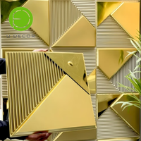 Panneau mural 3D en PVC UDK avec surface miroir réfléchissante 50cm X 50cm Carrelage de décoration murale intérieure