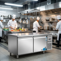 Plan de travail commercial en acier inoxydable de 1,2 m, équipement de réfrigération, réfrigérateur pour bar à salades, table de travail, congélateur sous comptoir