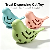 Vente flash : Distributeur de friandises en silicone souple en forme d'oiseau, jouet interactif pour chat, mangeoire lente pour animaux de compagnie