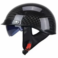 Coque de casque de moto demi-face en fibre de carbone résistante aux chocs, moulée par injection haute résistance pour la protection de sécurité des motards