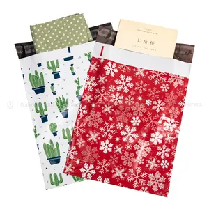 Custom Christmas Poly Padded Mailers Recycle Poly Shipping Mailers Courier Bags With Self-adhesive