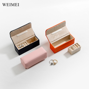 WEIMEI Mini Estuche Organizador de Joyas de Cuero y Terciopelo, Portátil para Viajes, para Anillos y Collares, con Logotipo Personalizado, Color Personalizable, Almacenamiento Compacto, Regalo - Product Image 1