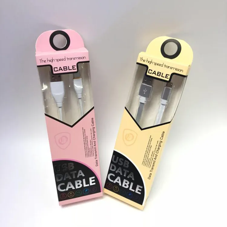 Personalizado caja de embalaje de papel con cable usb limpio, embalaje de la ampolla