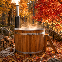 Sauna et bain à remous extérieur combinés Warmfire pour 2 personnes, 60 gallons+, idéal appartement, parc, salle de sport, avec chauffage au bois 6KW en acier inoxydable