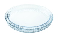 Plat de cuisson rond et profond en verre borosilicaté de 9 pouces de haut allant au four
