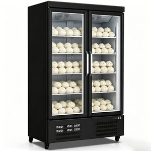 Congelador Vertical Refrigerado con Doble Puerta de Vidrio para Exhibición de Bebidas y Helados, Venta al Por Mayor - Product Image 1