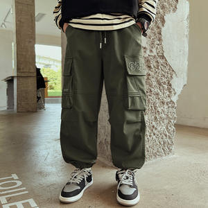 <span class=keywords><strong>Pantalon</strong></span> long léger et décontracté pour garçon <span class=keywords><strong>Pantalon</strong></span> cargo taille moyenne avec poches plates sur le devant et les côtés - Product Image 5