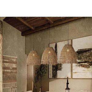 Wabi Mono Style Rattan Pendant Lamp Round Energy Saving <b>Light</b> Source For Living Room <b>Dining</b> Room Tea Room Study Bedroom - Product Image 2