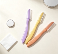 Rasoir à sourcils doux pour la peau Domon Dolly, lot de 3, ultra fin, ergonomique, manche antidérapant, outil de précision pour le modelage des sourcils pour femme