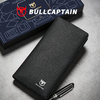 BULLCAPTAIN Groothandel Echt Lederen Portemonnee Heren Lange Luxe RFID-Blokkerende Lederen Clutch Telefoon Portemonnee Op Maat Heren Portemonnees