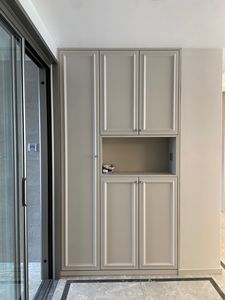 Armadio Minimalista Moderno in Melamina con Vetro, Su Misura, Salvaspazio, Ecologico, Combinazione per Camera da Letto, Economico e Compatto - Product Image 4