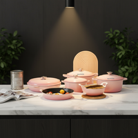 Ensemble de casseroles en fonte émaillée, collection de cuisine coordonnée avec couleur personnalisée et service OEM/ODM
