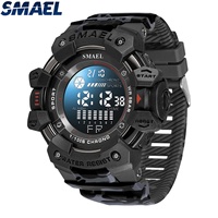 Reloj Deportivo Digital para Hombre SMAEL 8050MC, Cronómetro, Alarma, Diseño de Camuflaje, Correa de Plástico, Resistente al Agua, Luminoso, Venta al Por Mayor