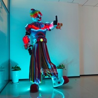 Disfraz de Mascota Robot LED Gigante de Payaso al por Mayor, Material EVA de Tela Suave, Personalizado, 1 Unidad MOQ, Marioneta Andante para Eventos de Adultos